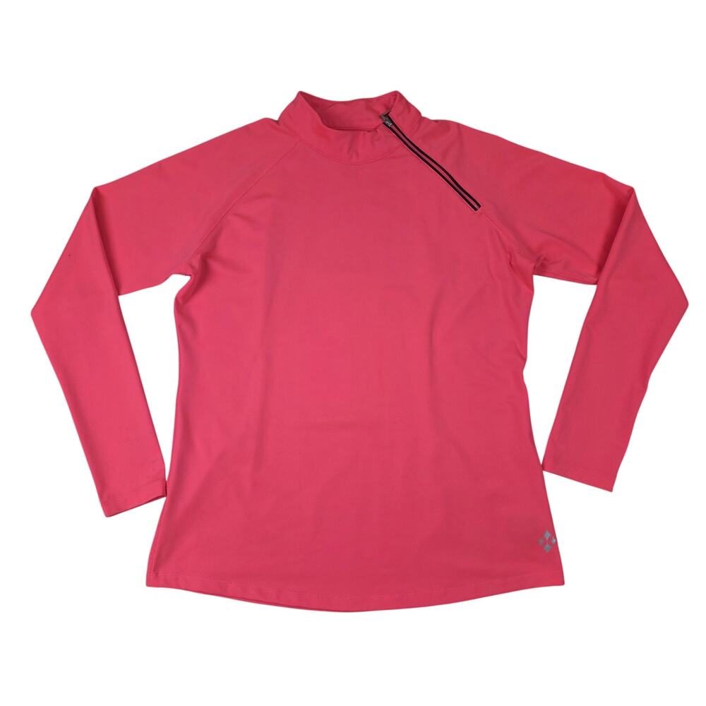 Jofit Quarter Zip Pullover Womens L Pink Long Sleeve Golf Tennis Athletic Top
